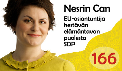 Nesrin Can EU-asiantuntija kestävän elämäntavan puolesta SDP